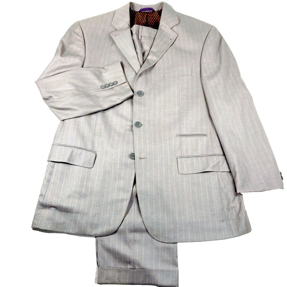 Earvin Magic Johnson Suit Stripe Gray 3 btn 44 46 48 Pants 38 Lakers Italy Y2K